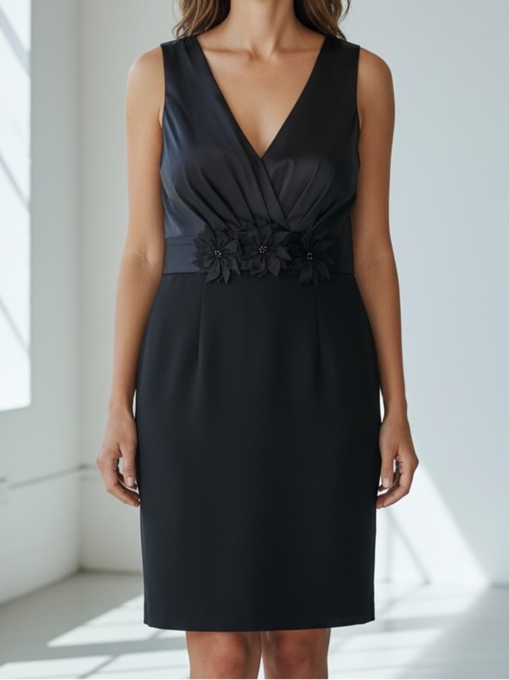 JS Boutique Black Formal Bodycon Dress with Sweetheart Neckline Size L
